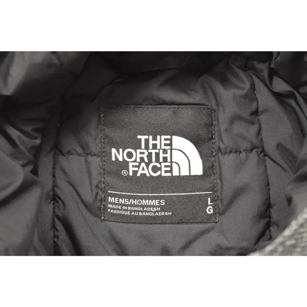 The North Face Men's Large Gray Goose Down Hooded Puffer Jacket Glacier Mixe